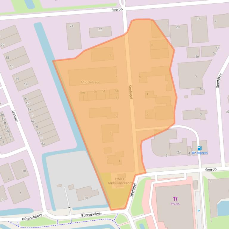 Kaart van postcodegebied 9051VC.