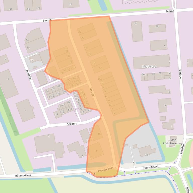 Kaart van postcodegebied 9051VD.