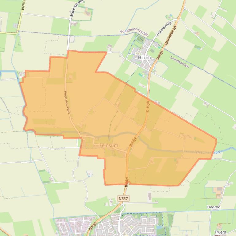Kaartafbeelding, ingezoomd op postcodegebied 9053.