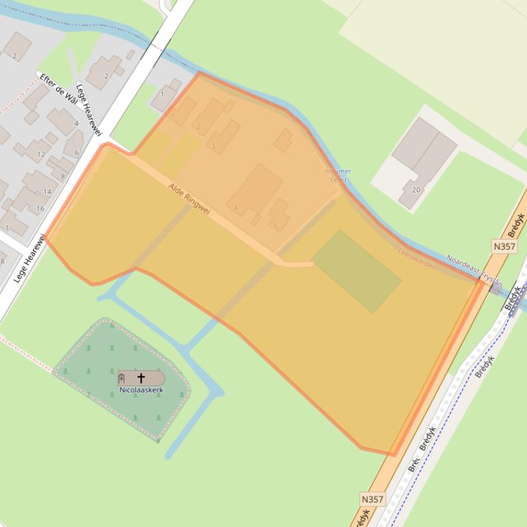 Kaart van postcodegebied 9054KG.