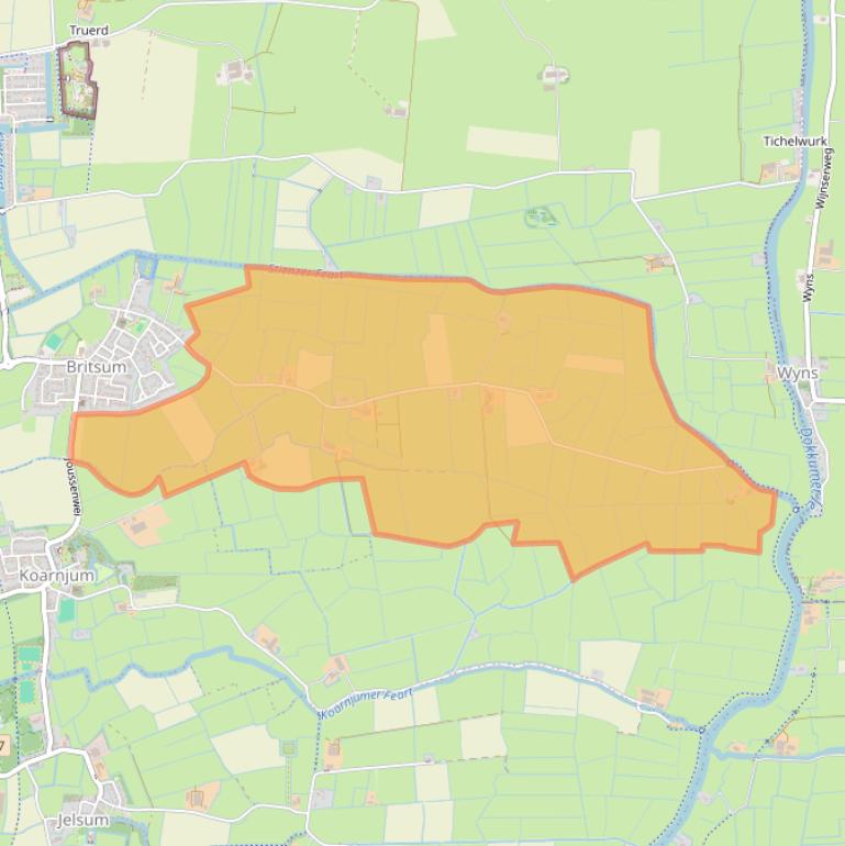 Kaart van postcodegebied 9055LN.