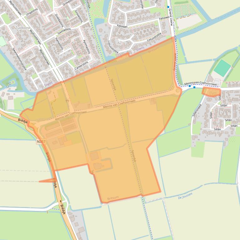 Kaart van postcodegebied 9055MD.