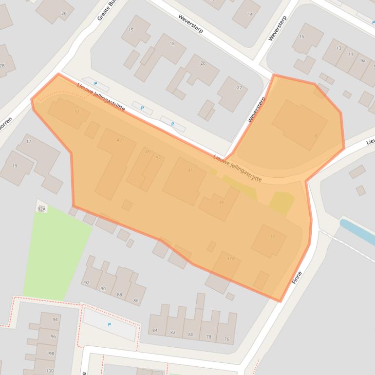 Kaart van postcodegebied 9055MZ.