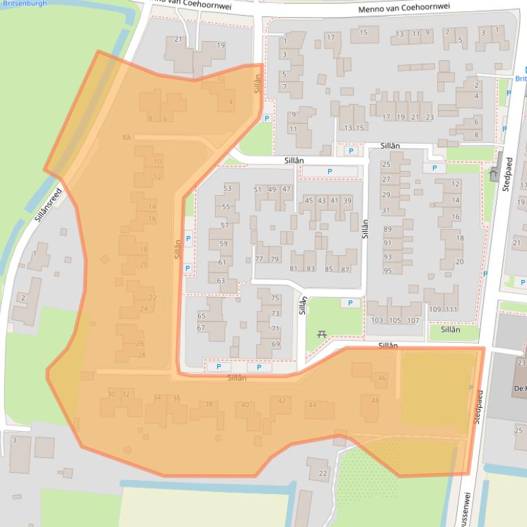 Kaart van postcodegebied 9055NL.