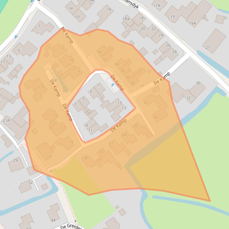 Kaart van postcodegebied 9055NM.