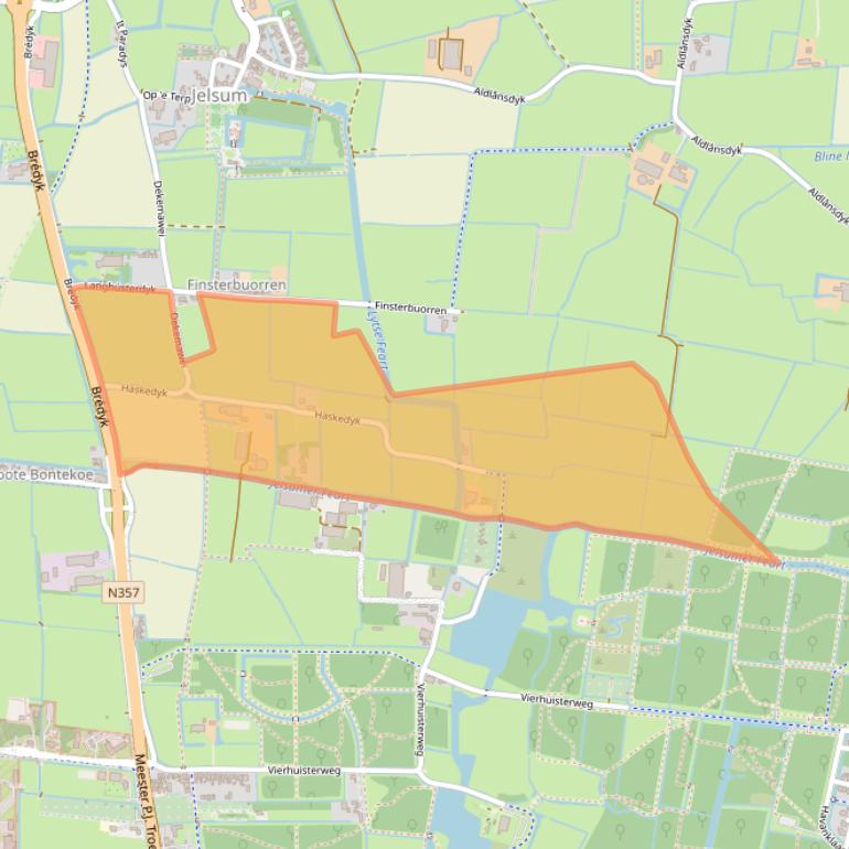 Kaart van postcodegebied 9057LB.