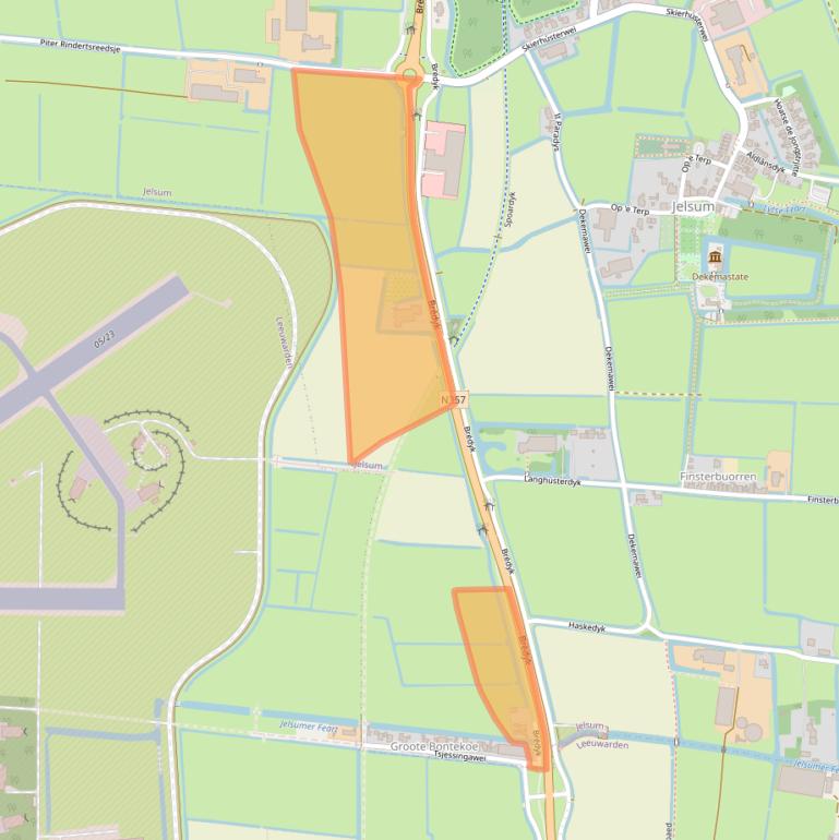 Kaart van postcodegebied 9057RC.