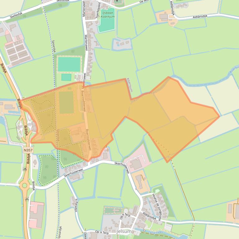 Kaart van postcodegebied 9057RD.