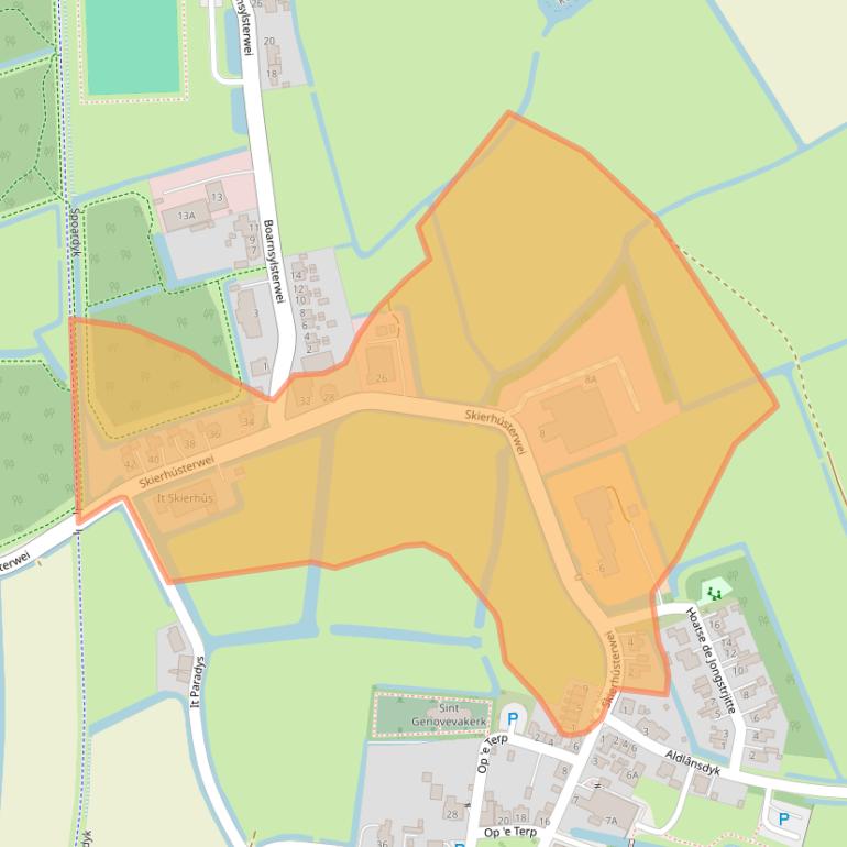 Kaart van postcodegebied 9057RE.
