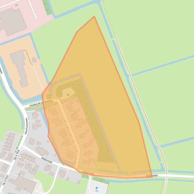 Kaart van postcodegebied 9057RK.