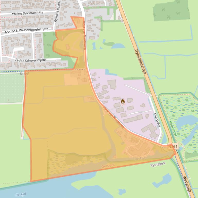 Kaart van postcodegebied 9061AA.