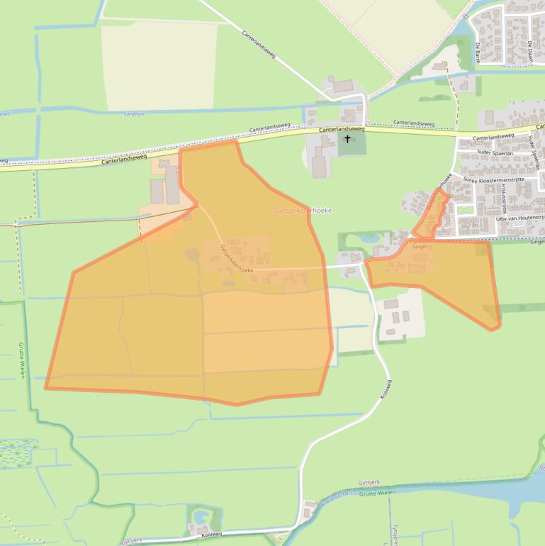 Kaart van postcodegebied 9061AX.