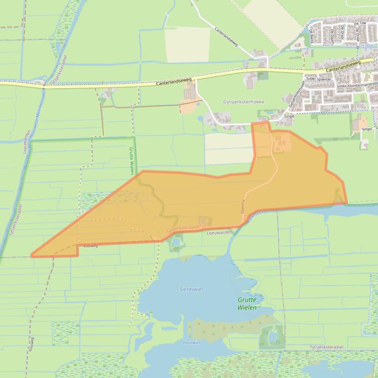 Kaart van postcodegebied 9061AZ.