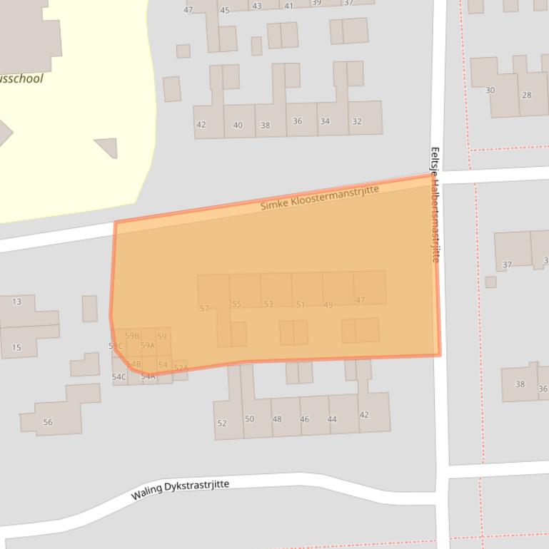 Kaart van postcodegebied 9061BC.