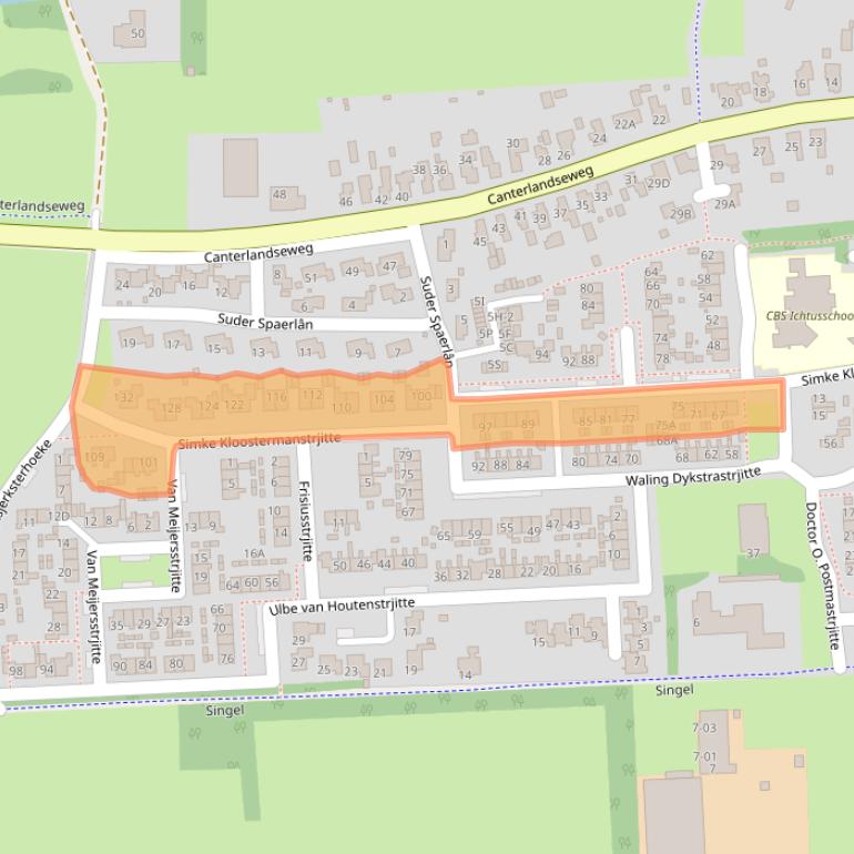 Kaart van postcodegebied 9061BD.