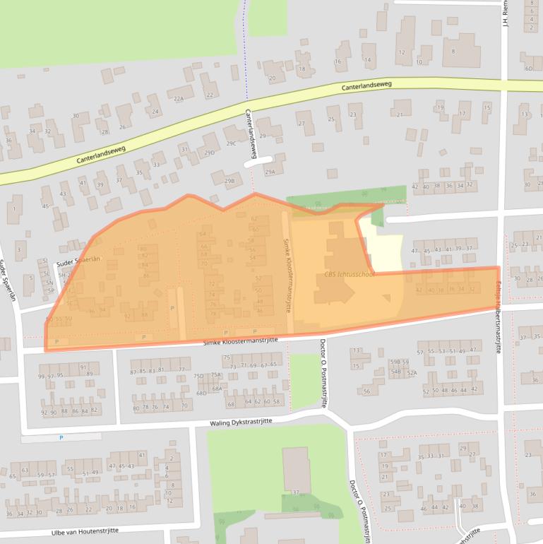 Kaart van postcodegebied 9061BG.