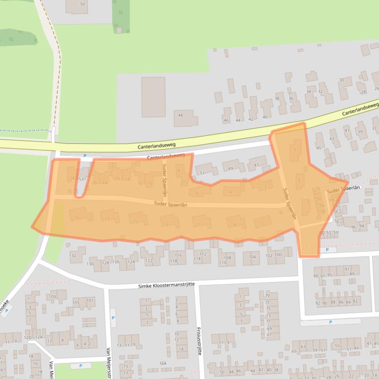 Kaart van postcodegebied 9061BJ.