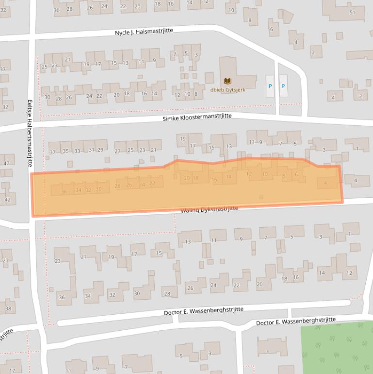 Kaart van postcodegebied 9061BP.