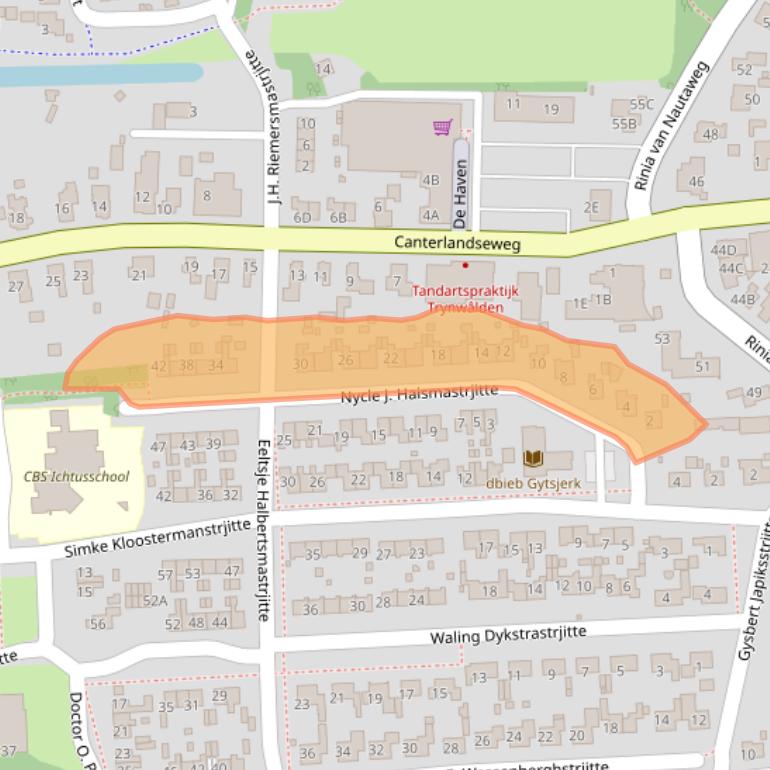 Kaart van postcodegebied 9061BW.