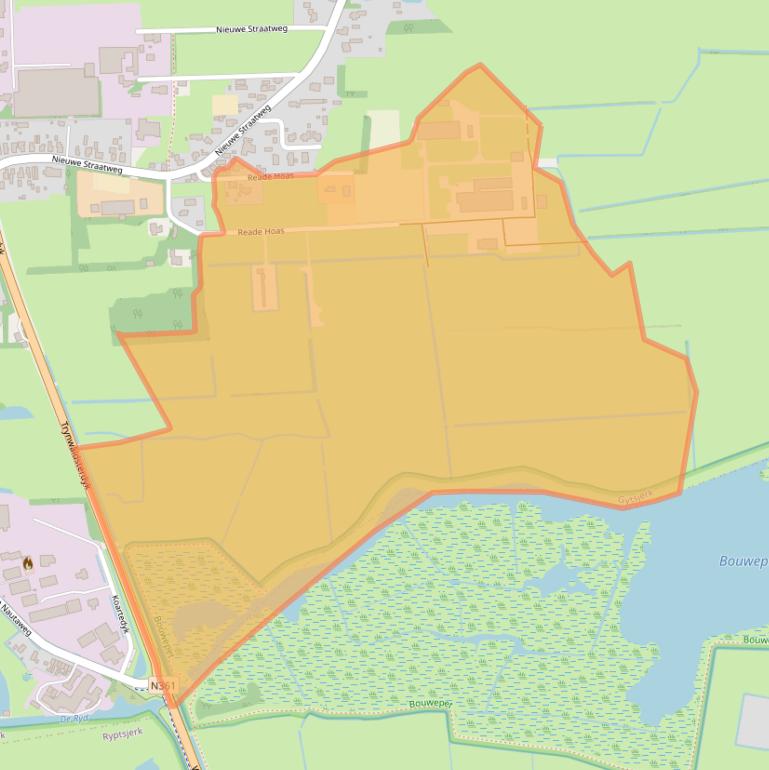 Kaart van postcodegebied 9061CS.