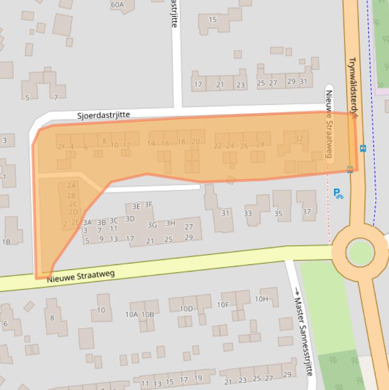 Kaart van postcodegebied 9061CV.