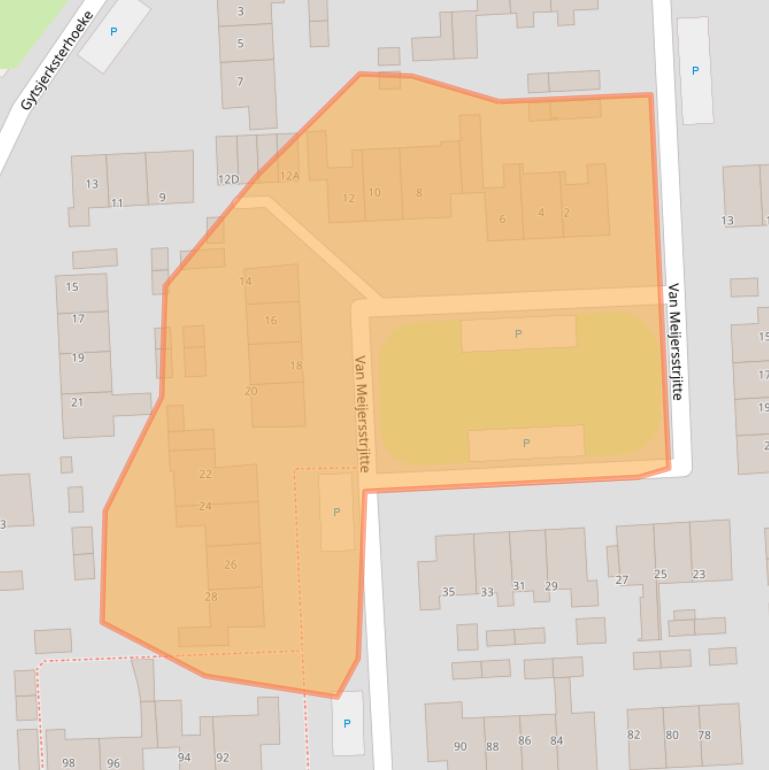 Kaart van postcodegebied 9061CW.
