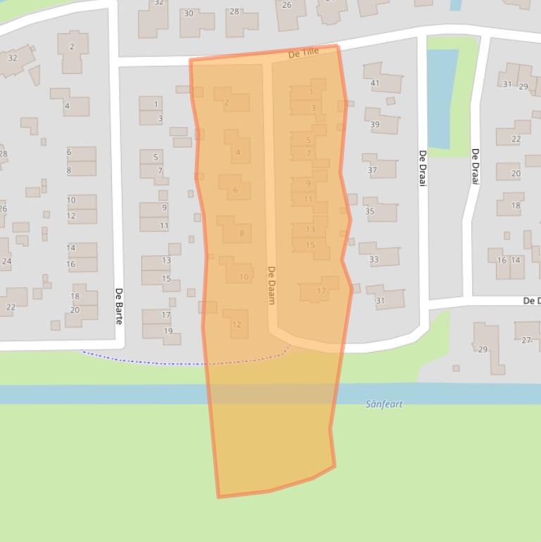 Kaart van postcodegebied 9061DJ.