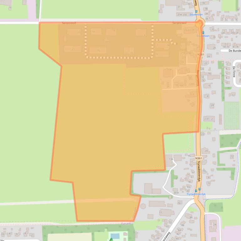 Kaart van postcodegebied 9062EA.