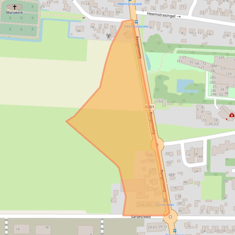 Kaart van postcodegebied 9062EB.