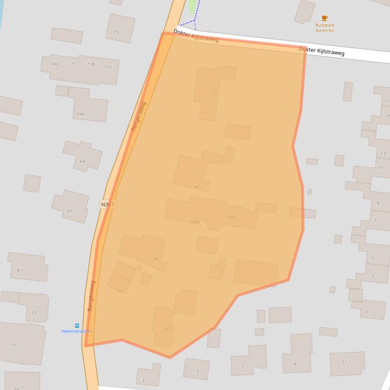 Kaart van postcodegebied 9062EH.