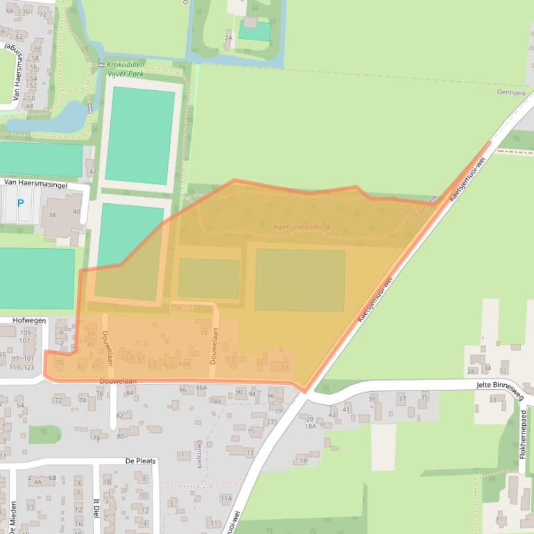 Kaart van postcodegebied 9062EM.