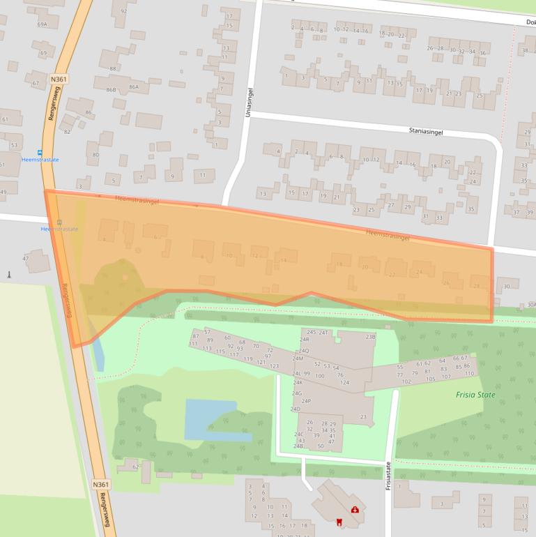 Kaart van postcodegebied 9062GG.