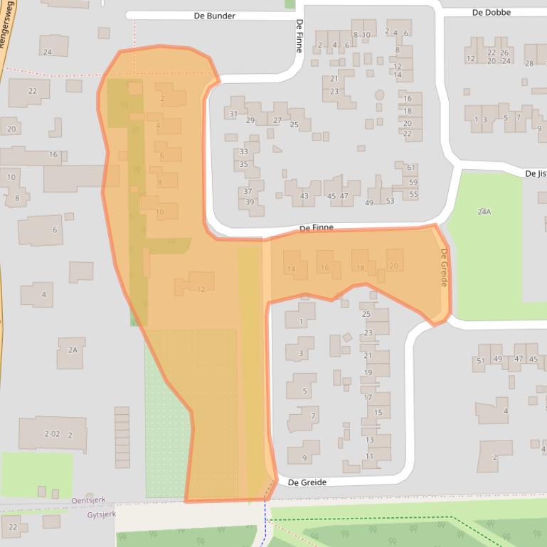 Kaart van postcodegebied 9062HC.