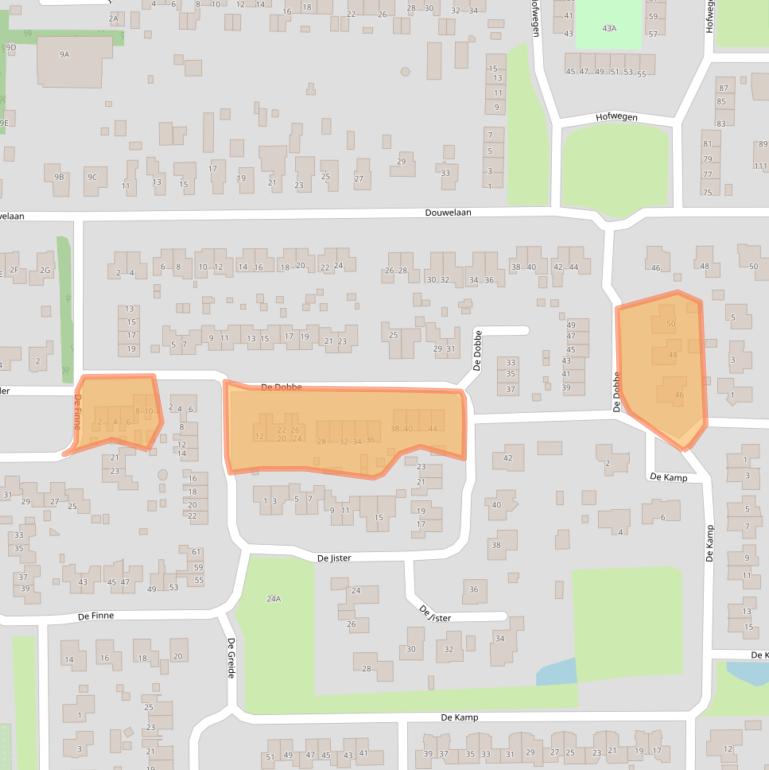 Kaart van postcodegebied 9062HG.