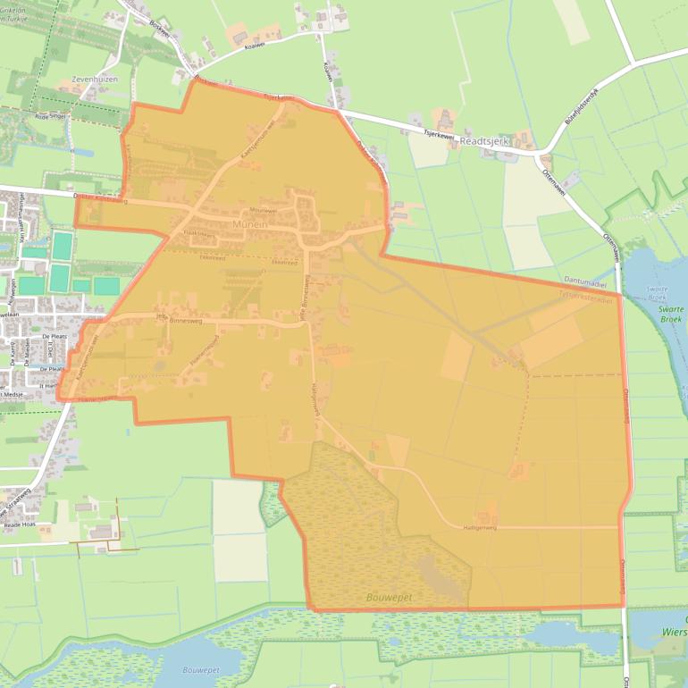 Kaartafbeelding, ingezoomd op postcodegebied 9063.
