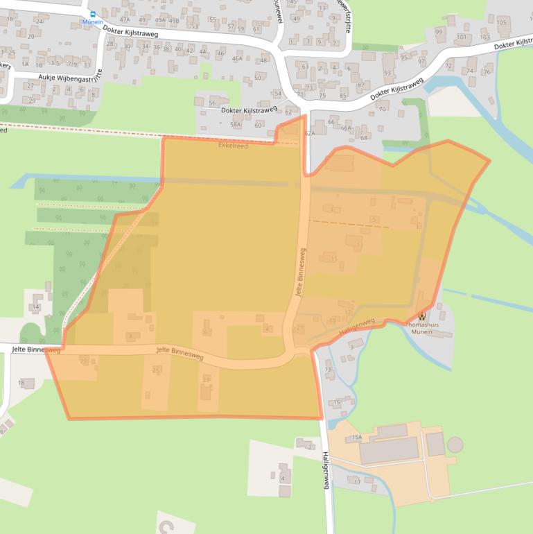 Kaart van postcodegebied 9063JN.