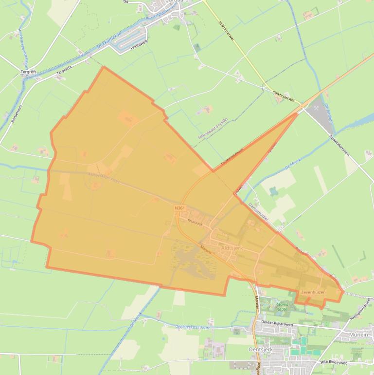 Kaart van postcodegebied 9064.