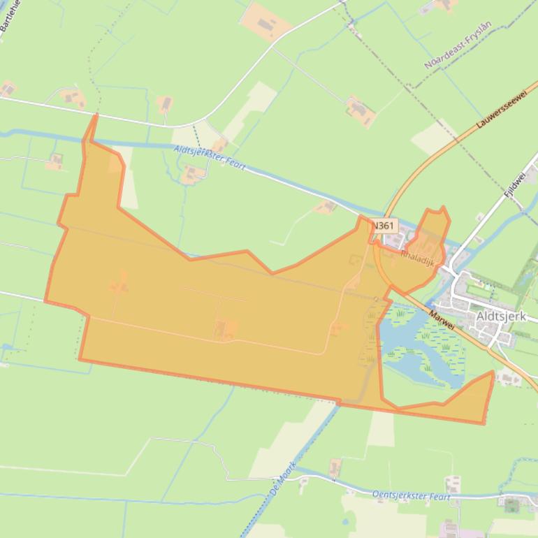 Kaart van postcodegebied 9064DD.