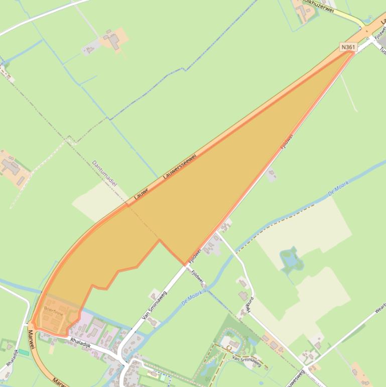 Kaart van postcodegebied 9064DG.
