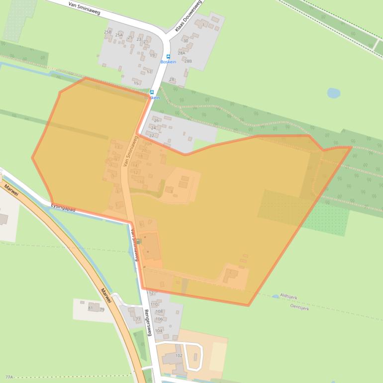 Kaart van postcodegebied 9064KA.