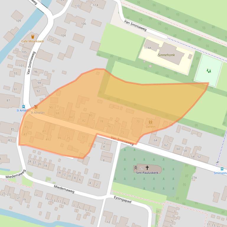 Kaart van postcodegebied 9064KE.