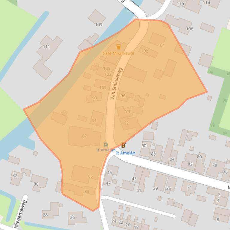 Kaart van postcodegebied 9064KG.