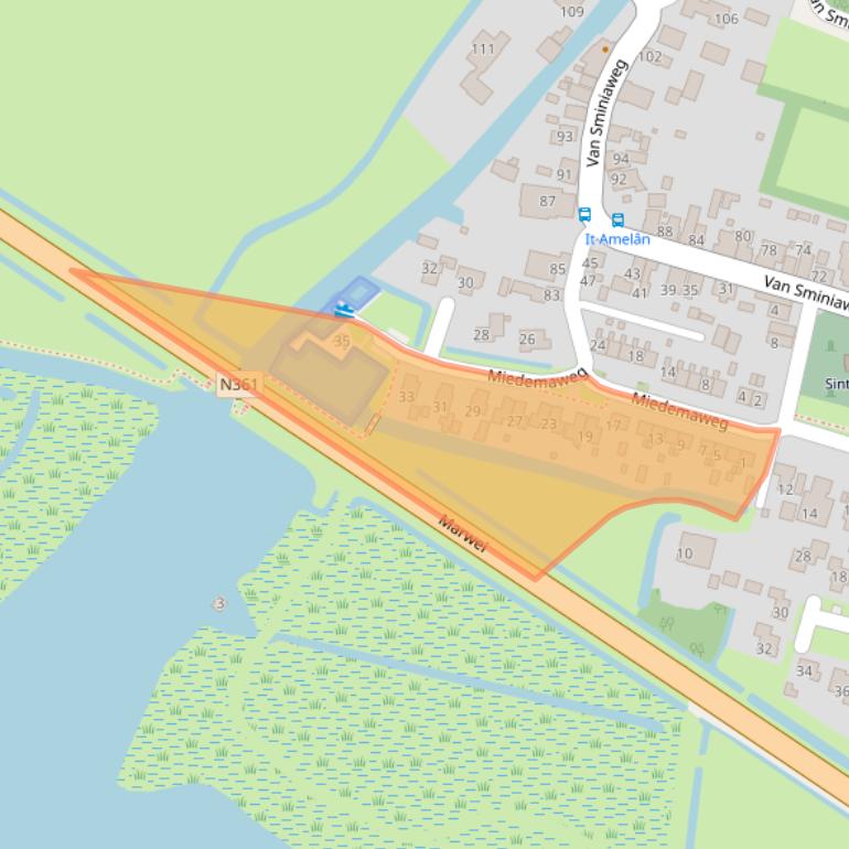 Kaart van postcodegebied 9064KL.