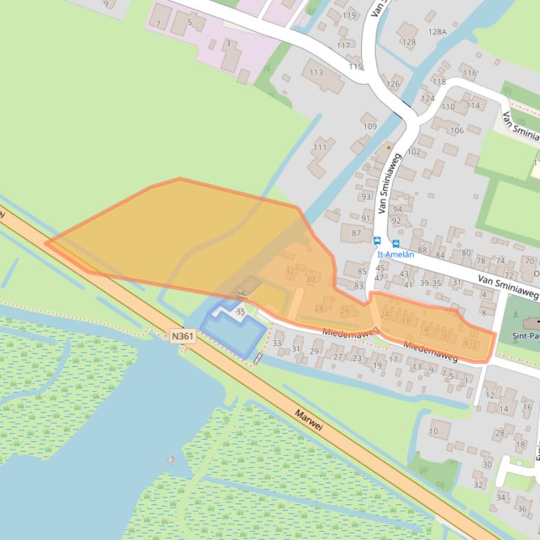 Kaart van postcodegebied 9064KM.