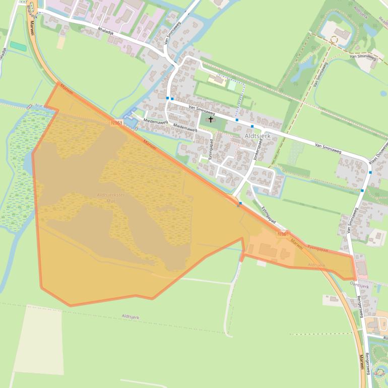Kaart van postcodegebied 9064KN.