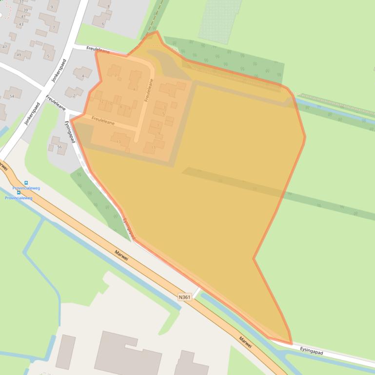 Kaart van postcodegebied 9064KT.