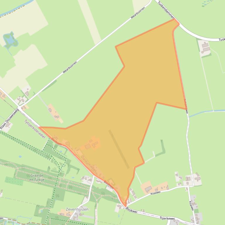 Kaart van postcodegebied 9067DM.