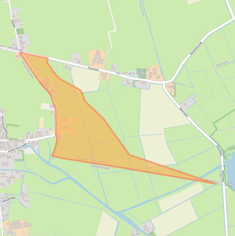 Kaart van postcodegebied 9067DR.