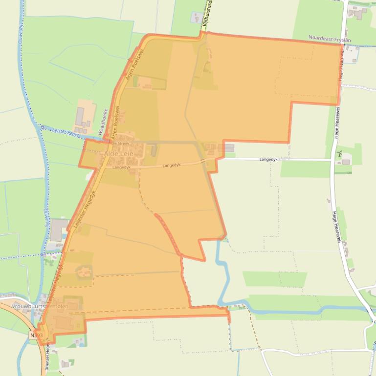 Kaart van postcodegebied 9071.