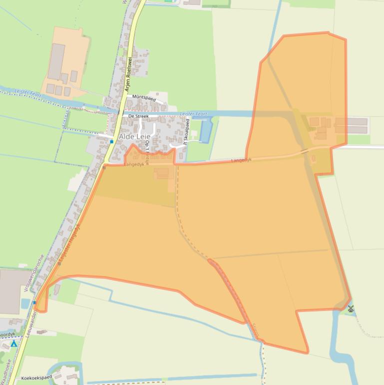 Kaart van postcodegebied 9071XE.
